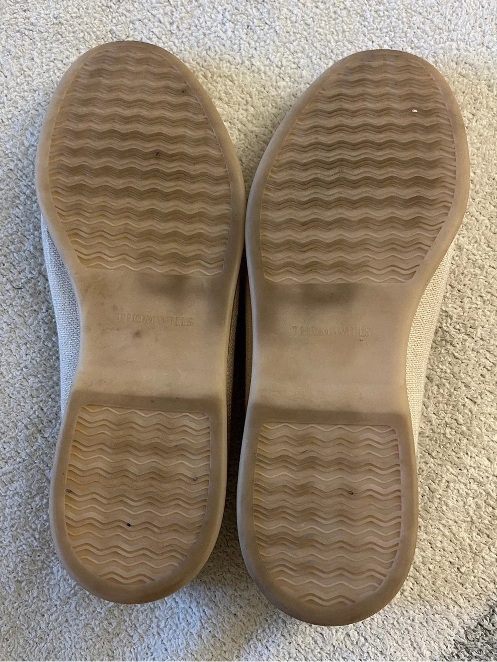 Thom Wills A1555 Woven Leather Loafers Cream Men’s Size 9